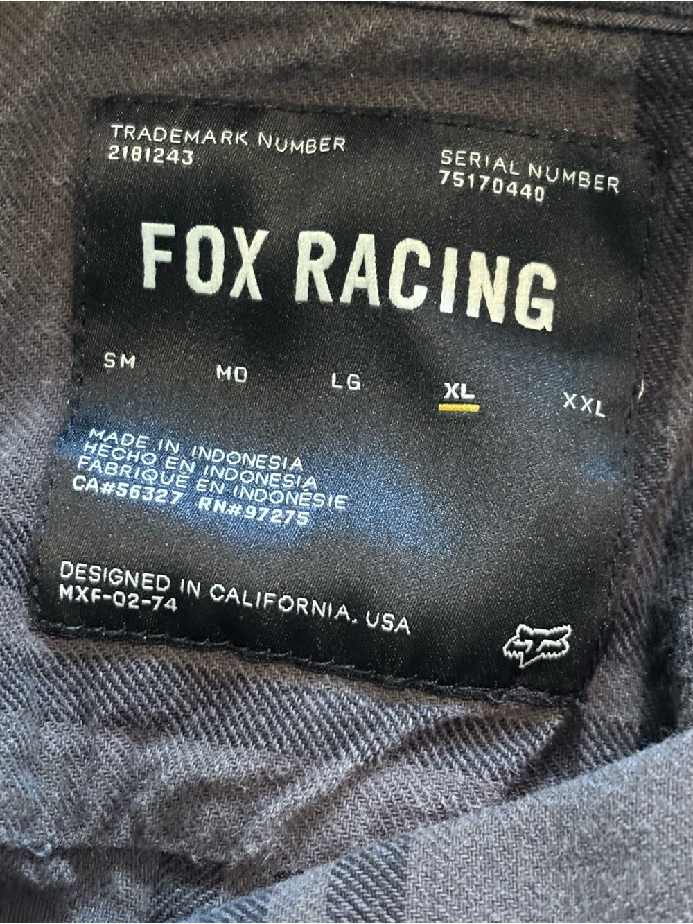 Fox | Long Sleeve Button-Up | Flannel | Size XL - Picture 7 of 13
